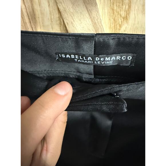 ISABELLA DEMARCO Tahari Levine satin silky straight leg formal slacks pants - Picture 4 of 6